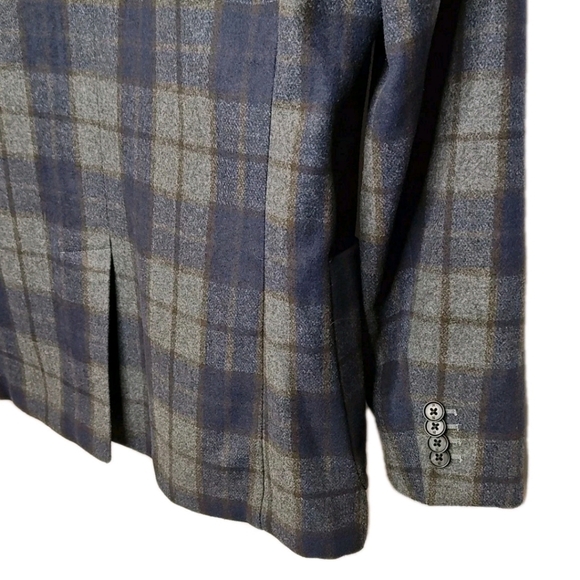 Banana Republic Wool Blazer Jacket Men 42 Long Plaid Unstructured Tailored Fit - Picture 10 of 15